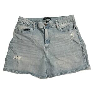 Calvin Klein Jeans Women's Size 31 Light Blue Distressed High Rise Mom Shorts